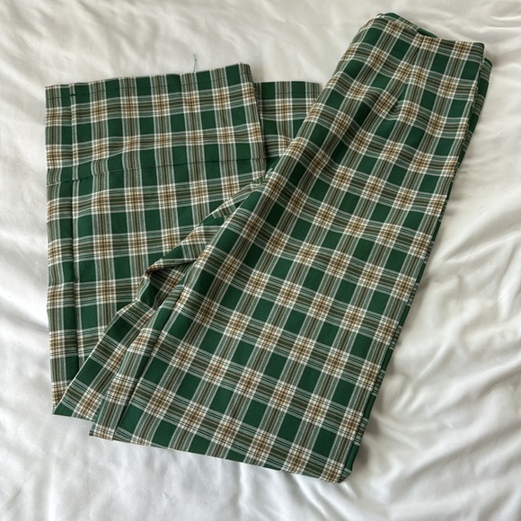Green Checkered Work Pants - Picture 2 of 4